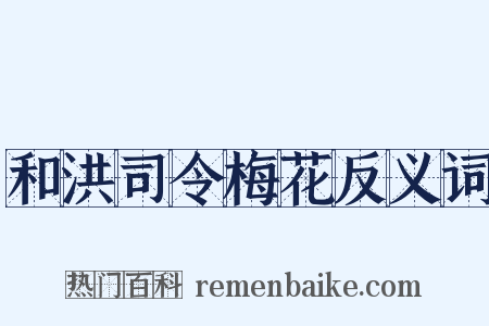 和洪司令梅花反义词是什么意思的图片